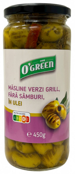 O'Green Masline Verzi Grill Fara Samburi in Ulei 450g