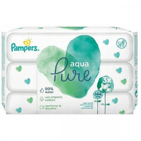 Pampers Aqua Pure Servetele Umede 3pachete 144bucati