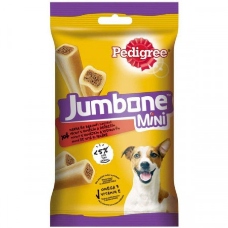 Pedigree Jumbone Mini Recompense pentru Caini Talie Medie cu Carne de Vita si Pasare 4buc 160g