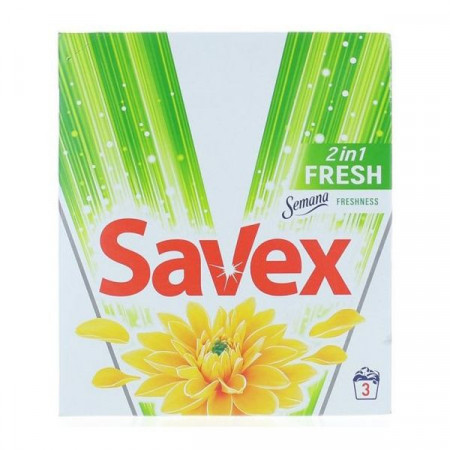 Savex Detergent de Rufe Pudra Automat 2in1 Fresh pentru 3 Spalari 300g