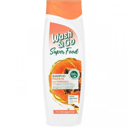 Wash&Go Super Food Sampon cu Papaya si Moringa 400ml