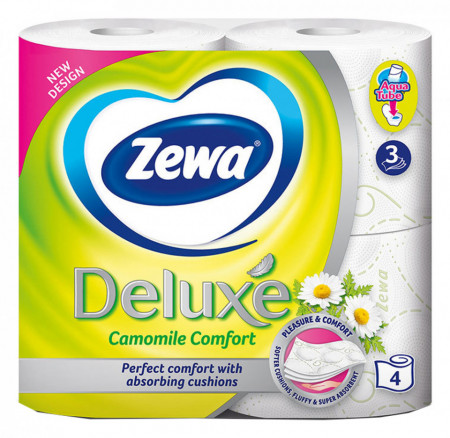 Zewa Deluxe Camomile Comfort Hartie Igienica 3 Straturi 4 Role
