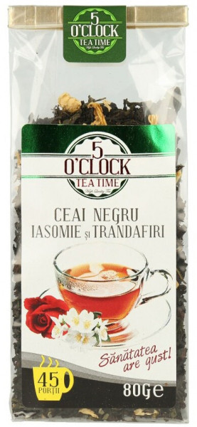 5 O'Clock Ceai Negru cu Iasomie si Trandafiri 80g