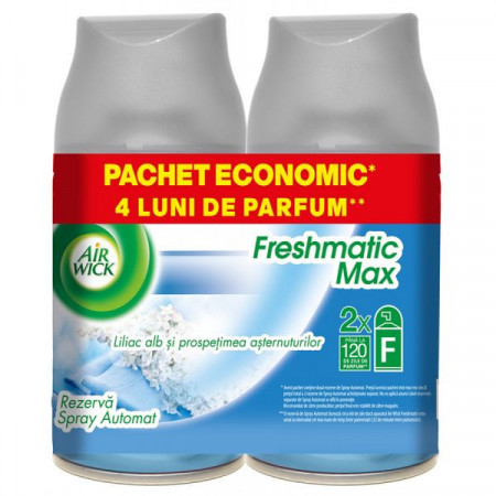 Air Wick Freshmatic Rezerva Spray Automat Asternuturi Proaspete si Liliac Alb 2bucati x 250ml