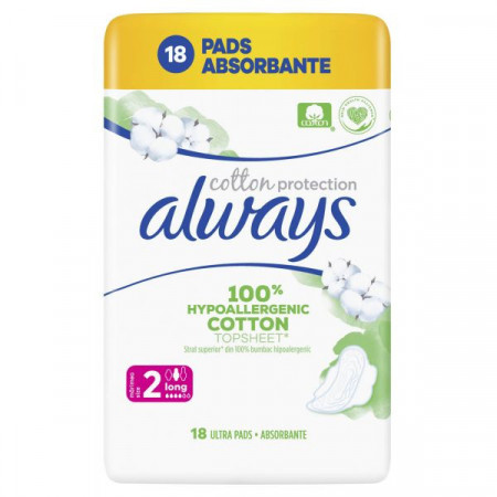 Always Absorbante Cotton Protection Long 18bucati