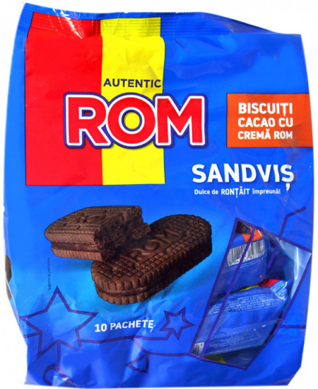 Autentic Rom Biscuiti Sandvis Cacao cu Crema de Rom 360g