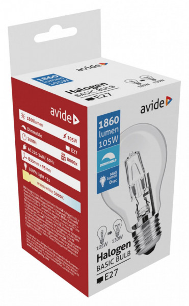 Avide Bec cu Halogen Alb Cald E27 105w