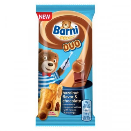 Barni Duo Prajitura cu Crema de Ciocolata si Alune 30g