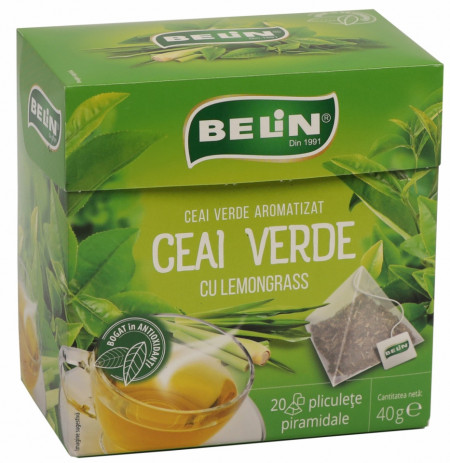 Belin Ceai Verde cu Lemongrass 20plicuri x 2g