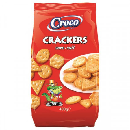 Croco Crackers Biscuiti Aperitiv cu Sare 400g