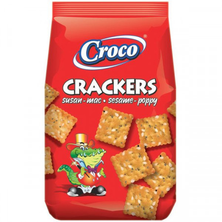 Croco Crackers BIscuiti Aperitiv cu Susan si Mac 100g