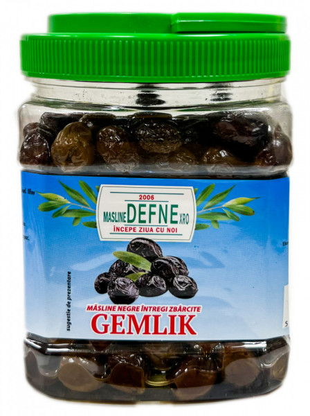 Defne Masline Negre Intregi Zbarcite Gemlik 700g
