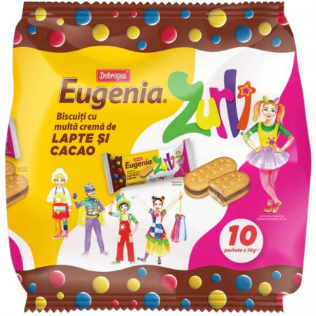 Dobrogea Eugenia Zurli Biscuiti cu Multa Crema de Lapte si Cacao 10bucati x 36g
