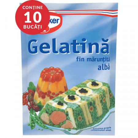 Dr.Oetker Gelatina Fin Maruntita Alba 10bucati x 10g