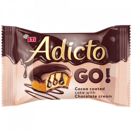 Eti Adicto Go! Prajitura cu Crema de Cacao si Glazura de Cacao 45g