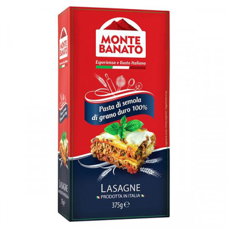 Monte Banato Lasagne Paste Fainoase din Faina de Grau Dur 375g
