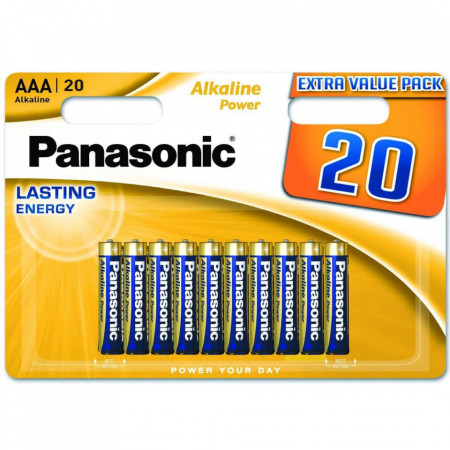 Panasonic Baterii Alkaline Lasting Energy AAA LR03 10+10 Gratis