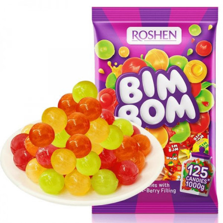 Roshen Bim Bom Dropsuri cu Umplutura de Fructe Asortate 1Kg