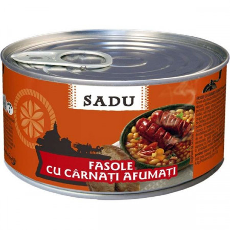 Sadu Fasole cu Carnati Afumati 300g