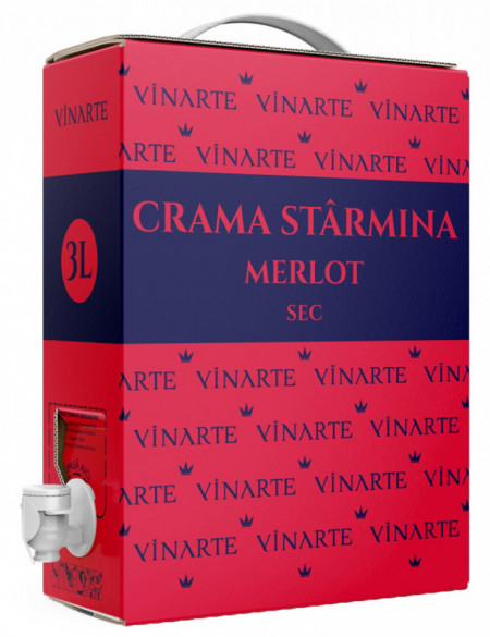 Vinarte Crama Starmina Merlot Vin Rosu Sec 12.5% Alcool 3L