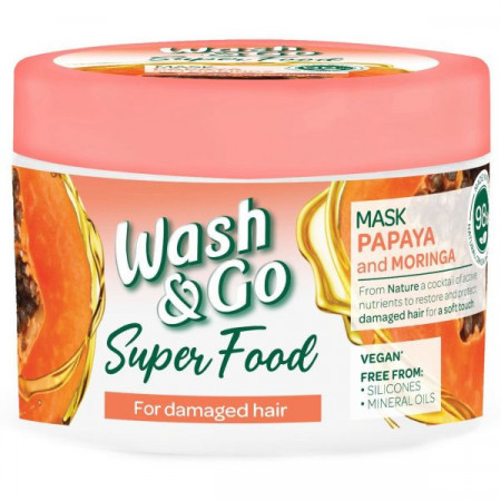 Wash&Go Super Food Masca de Par cu Papaya si Moringa 300ml