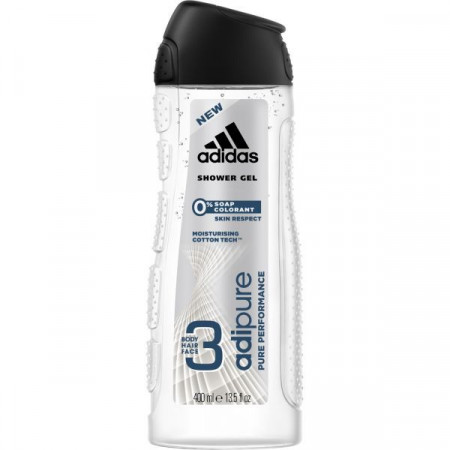 Adidas Adipure Gel de Dus 3in1 pentru Corp Fata si Par 400ml