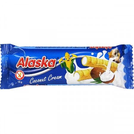 Alaska Rulouri din Porumb fara Gluten cu Crema de Nuca de Cocos 18g