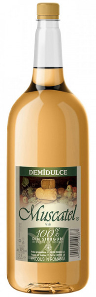 Beciul Domnesc Muscat Vin Alb Demidulce 10.5% Alcool 2L