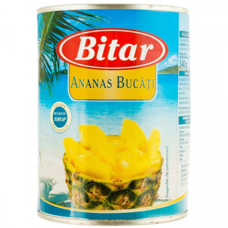 Bitar Ananas Bucati in Sirop Slab Indulcit 565g