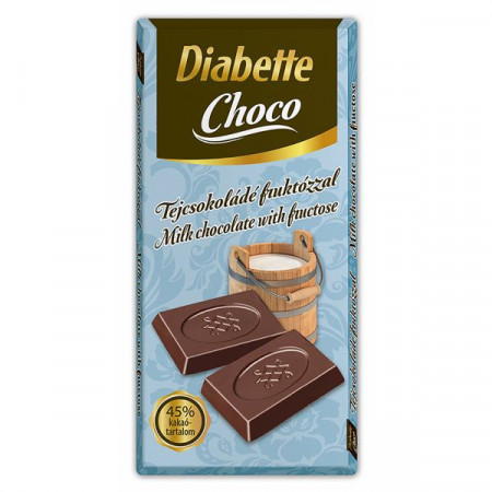 Diabette Ciocolata din Lapte cu Fructoza 80g