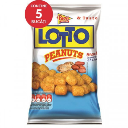 Lotto Snack din Porumb cu Pasta de Arahide 5bucati x 35g