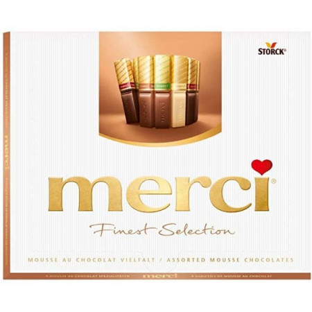 Merci 4 Sortimente de Ciocolata Asorrtata cu Umplutura cu Spuma de Ciocolata 210g