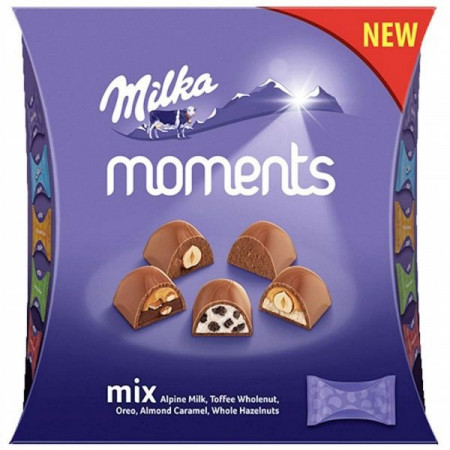 Milka Moments Mix de Ciocolata cu Lapte 169g
