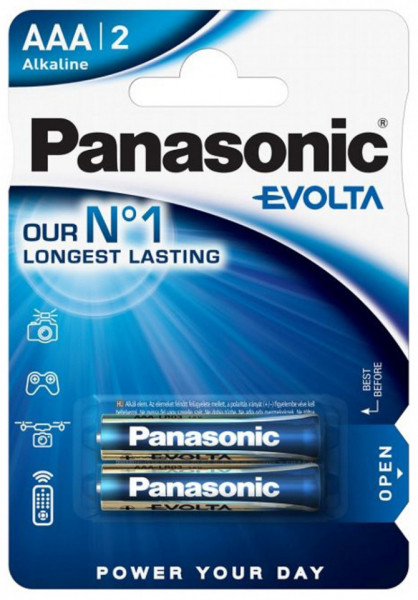 Panasonic Baterii Alkaline Evolta AAA LR03 2buc