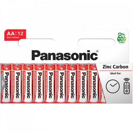 Panasonic Baterii Alkaline Zinc Carbon AA R6 12buc