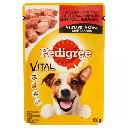 Pedigree Vital Protection Hrana Umeda pentru Caini Adulti cu Carne de Vita si Miel in Sos 100g