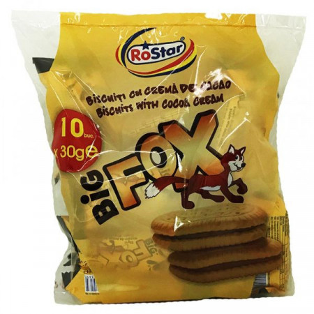 Ro Star Big Fox Biscuiti cu Crema de Cacao 10bucati x 30g