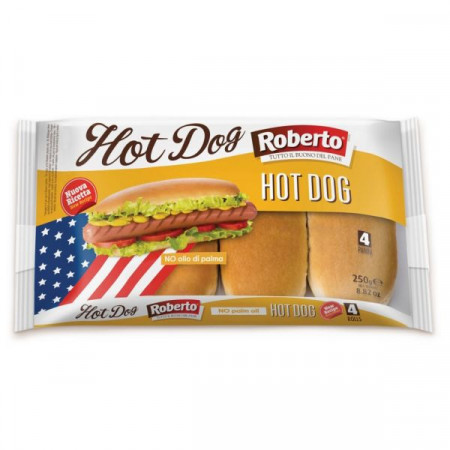 Roberto Hot Dog Paine cu Ulei din Seminte de Floarea Soarelui 4bucati 250g