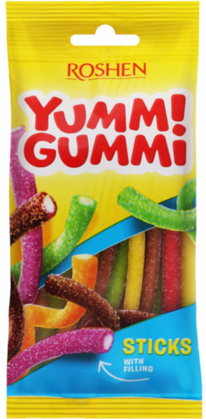 Roshen Yummi Gummi Sour Sticks Jeleuri cu Aroma de Lamaie 70g