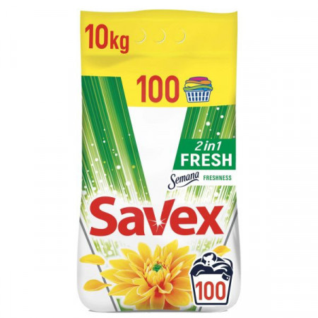 Savex Detergent de Rufe Pudra Automat 2in1 Fresh pentru 100 Spalari 10kg
