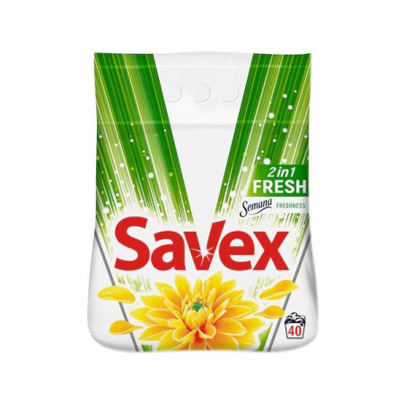 Savex Detergent de Rufe Pudra Automat 2in1 Fresh pentru 40 Spalari 4kg