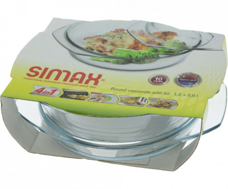 Simax Vas Rotund 1.5L cu Capac 0.6L
