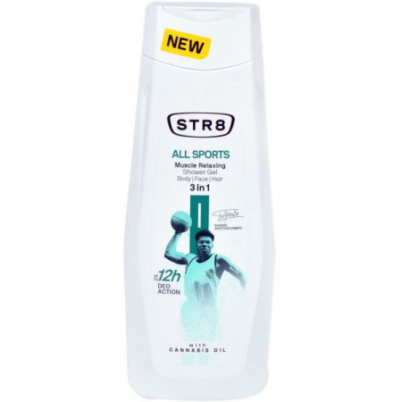Str8 All Sports Gel de Dus 3in1 pentru Corp Fata si Par 400ml