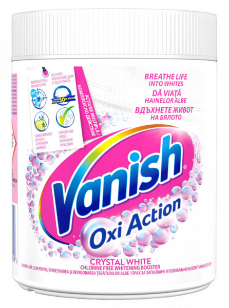 Vanish Oxi Action Crystal White Pudra pentru Intretinerea si Revigorarea Tesaturilor Albe 423g