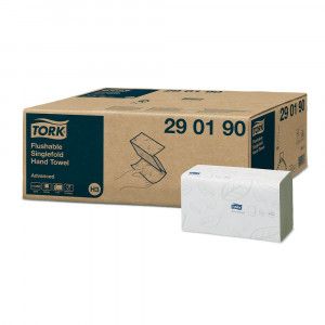 Servetele Tork albe pliate Dizolvabile in Apa Advanced 2 pliuri 250Buc/Pac - Img 2