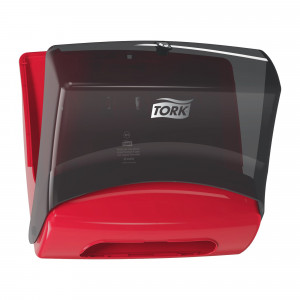 Dispenser lavete pliate profesionale Tork Negru/Rosu - Img 3