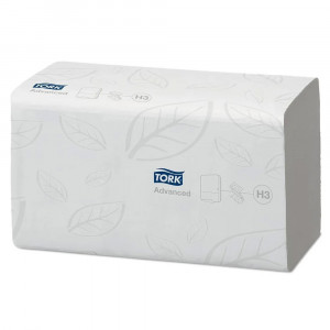 Servetele Tork albe pliate gofrate 2 pliuri 250Buc/Pac - Img 1
