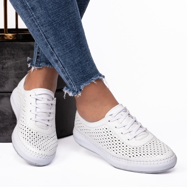 Pantofi dama casual 127 alb