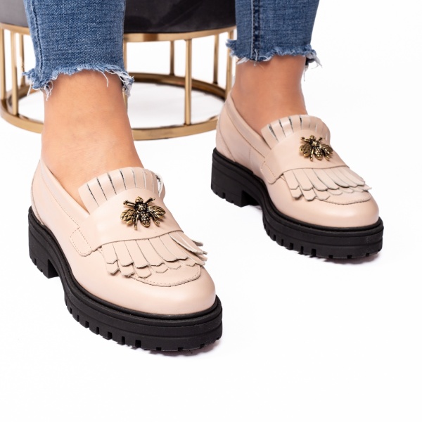 Pantofi dama casual FL bej talpa neagra