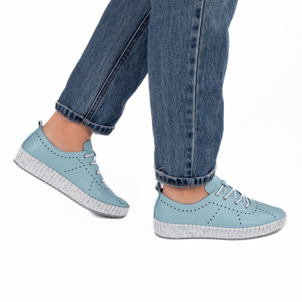 Pantofi dama casual 5014 albastru deschis
